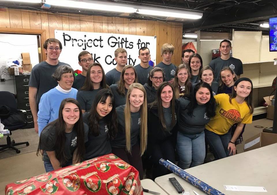 Video: ECC students help sort and wrap presents for Project Gifts for Elk County