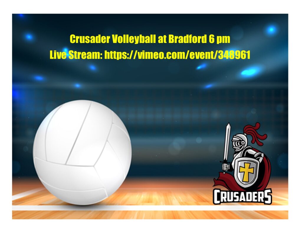 Crusader Volleyball vs. Bradford Live Stream Link