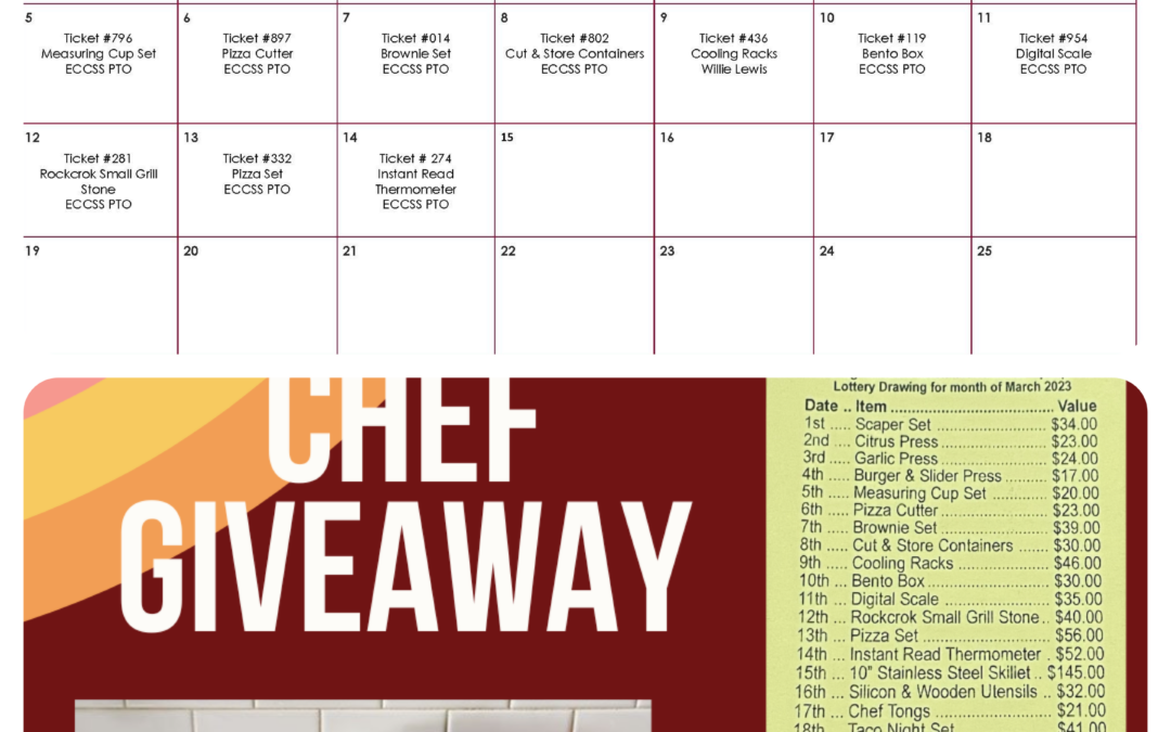 ECCSS PTO Pampered Chef Winners