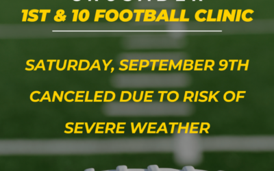Crusader 1st & 10 Football Clinic Canceled for 9/9/23