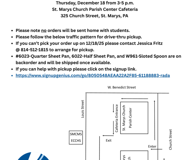 RADA Catalog Order Pickup Today, December 18