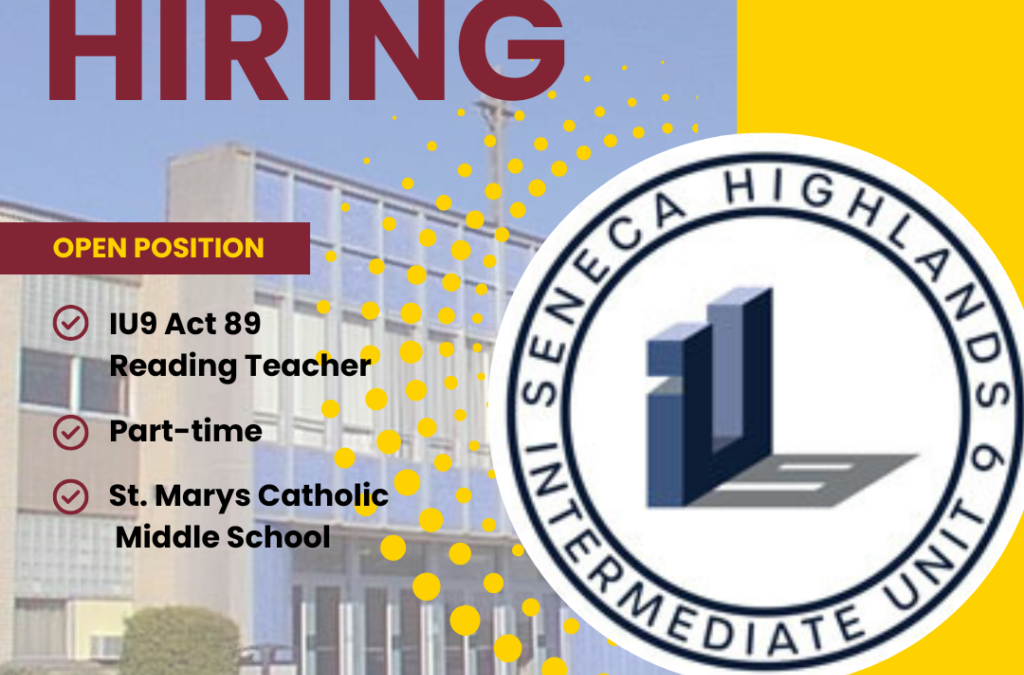 PT IU9 Act 89 Reading Teacher needed for middle school