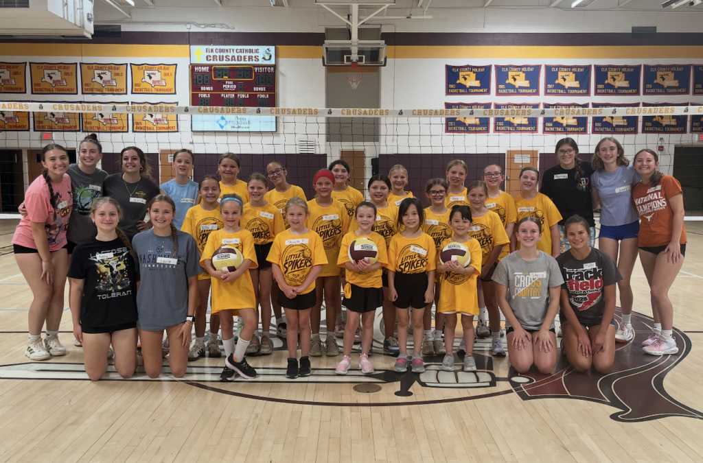 Future Crusaders Hit the Court at Little Spikers Volleyball Camp